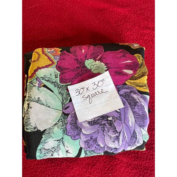 Vintage Jacqueline Ferrar Floral Silk Scarf wrap clothing accessory 30x30 - Picture 5 of 6